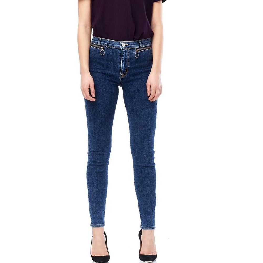 Hudson Jeans High-Waist Super-Skinny Jeans Blue 26